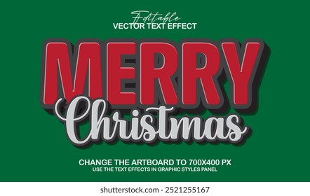 Efecto de texto de Navidad editable en 3D, Plantilla de estilo gráfico de estilo de texto de estilo de moda