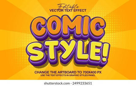 3d editable comic text effect, comic style text effect template