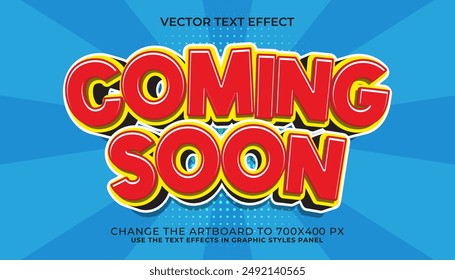 3d editable coming soon text effect, comic style text effect template