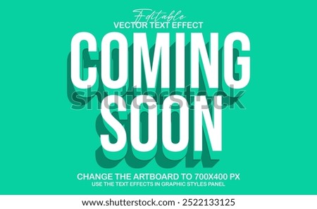 3d editable coming soon text effect style