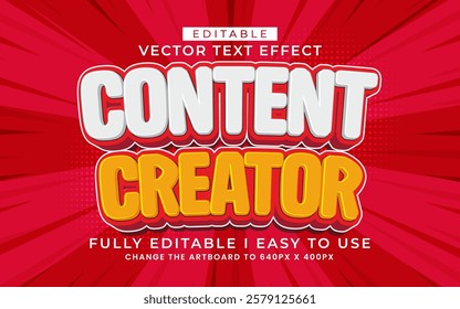 3d editable content text effect typography style template