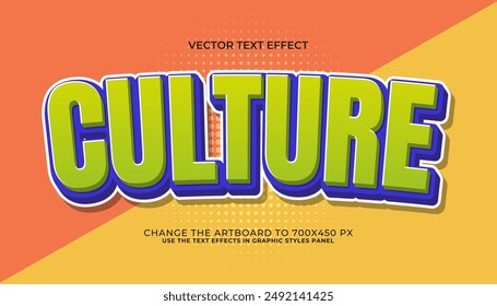 3d editable culture text effect, comic style text effect template