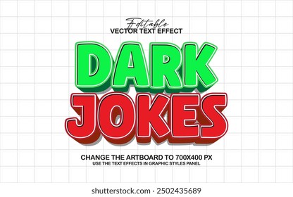 3d editable dark jokes text effect, trendy style text effect graphic style template