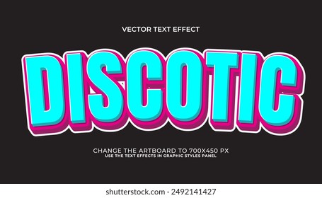 3d editable discotic text effect, comic style text effect template