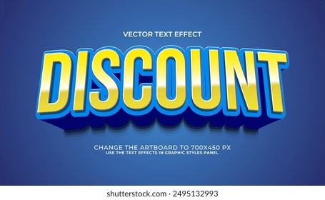 3d editable discount text effect, trendy style text effect template