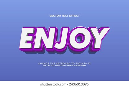 efecto estilo de texto de disfrute editable en 3d