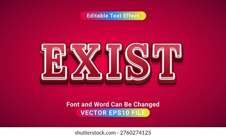 3d editable exist text effect.typhography logo
