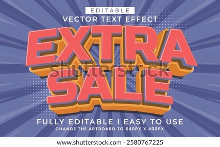 3d editable extra sale text effect typography style template