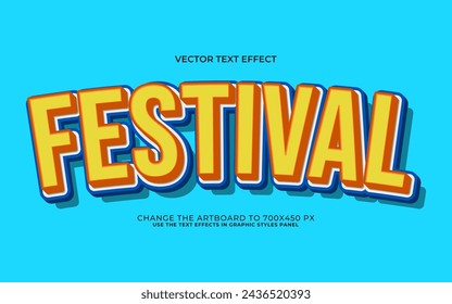 3d editable festival text style effect