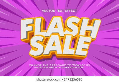 efecto de estilo de texto de venta flash editable 3d