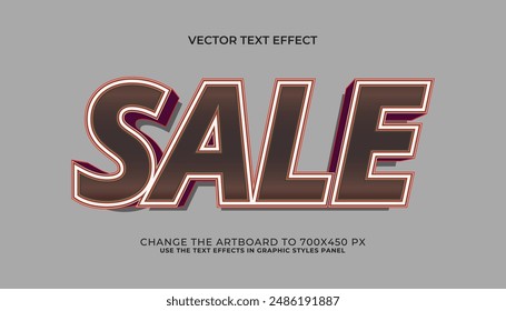 Plantilla de efecto de texto de venta flash editable 3d