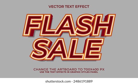 Plantilla de efecto de texto de venta flash editable 3d