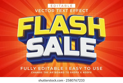 3d editable flash sale text effect typography style template