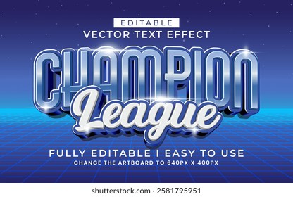 3d editable football league text effect typography style template