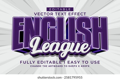 3d editable football league text effect typography style template