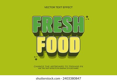 3.ᵉʳ estilo de efecto de texto de alimentos frescos editables