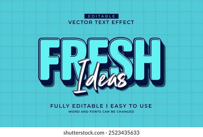 Plantilla de estilo de efecto de texto de idea fresca editable en 3D