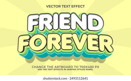 efecto de texto amigo para siempre editable 3d, Plantilla de efecto de texto de estilo de moda