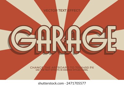 3d editable garage text style effect