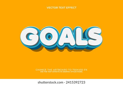 3d editable goals text style effect