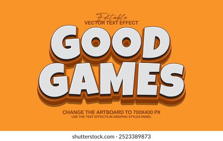 3d editable good game text effect style