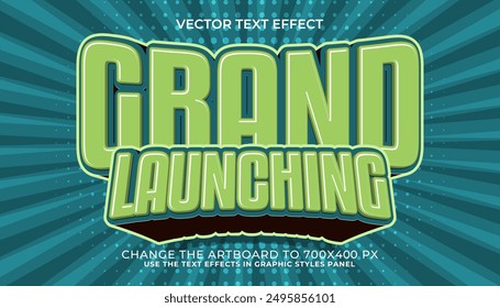 3d editable grand launching text effect for promotion, trendy style text effect template