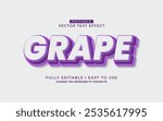 3d editable grape text effect style template