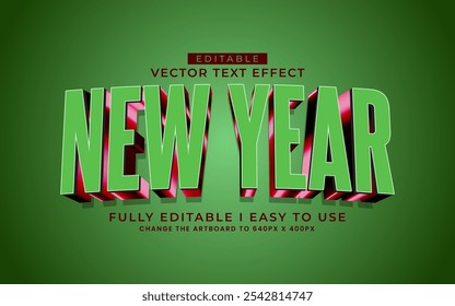 3d editable happy new year text effect graphic style template