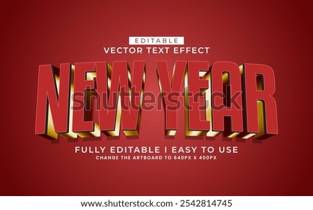 3d editable happy new year text effect graphic style template