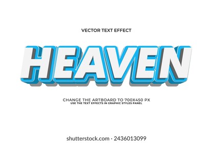 3d editable heaven text style effect