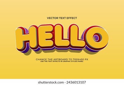 3d editable hello text style effect