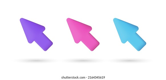 3d editable illustration cursor purple, pink and blue, 3d, vector, suitable for web illustrations, hero pages, landing pages.