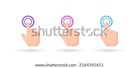 3d editable illustration hand click icon vector purple, pink and blue, 3d, vector, suitable for web illustrations, hero pages, landing pages. touch icon symbol.