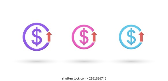 3d Editable Illustration High Price Icon Purple, Pink And Blue, 3d, Vector, Suitable For Web Illustrations, Hero Pages, Landing Pages. 3d Income Cost Icon.