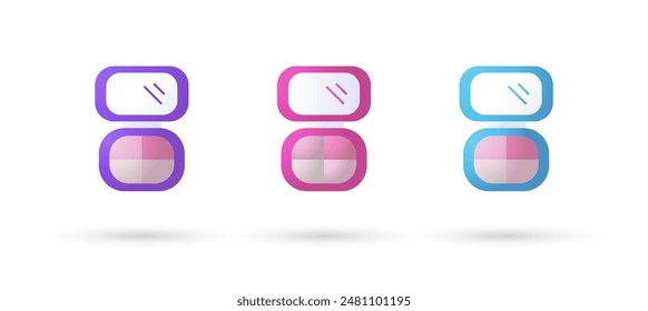 3d editable illustration make up icon vector purple, pink and blue, 3d, vector, suitable for web illustrations, hero pages, landing pages. make up icon symbol.