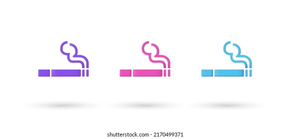 3d editable illustration smoking icon icon purple, pink and blue, 3d, vector, suitable for web illustrations, hero pages, landing pages.