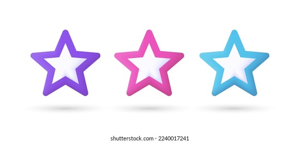 3d editable illustration star purple, pink and blue, 3d, vector, suitable for web illustrations, hero pages, landing pages.