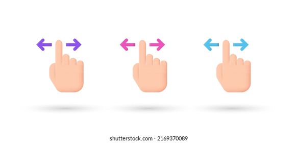 3d editable illustration touch screen gestures icon purple, pink and blue, 3d, vector, suitable for web illustrations, hero pages, landing pages.