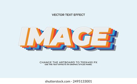 3d editable image text effect, trendy style text effect template