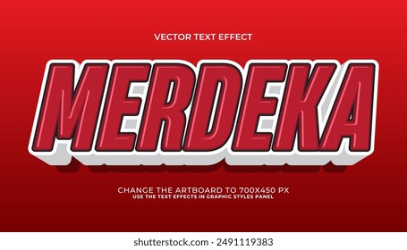 efecto de texto 3d editable indonesia, celebrar estilo efecto de texto