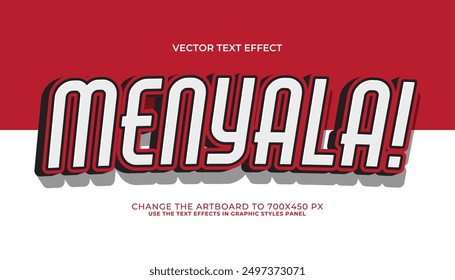 3D editable Indonesia efecto de texto, estilo de moda efecto de texto Plantilla