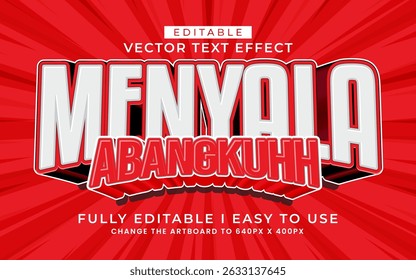 3d editable indonesia text effect typography style template