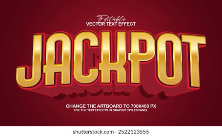 Plantilla de estilo gráfico de título de efecto de texto de jackpot editable en 3D