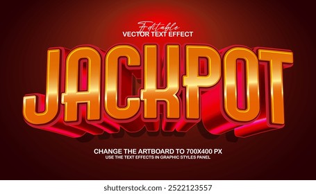 3d editable jackpot text effect title graphic style template