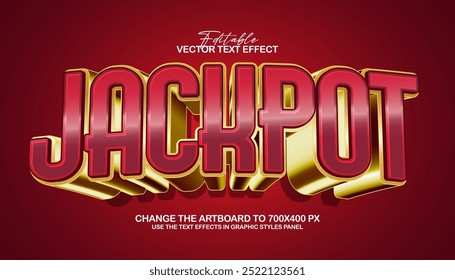 3d editable jackpot text effect title graphic style template