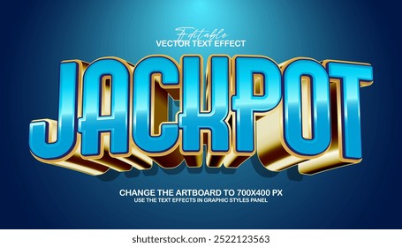 3d editable jackpot text effect title graphic style template