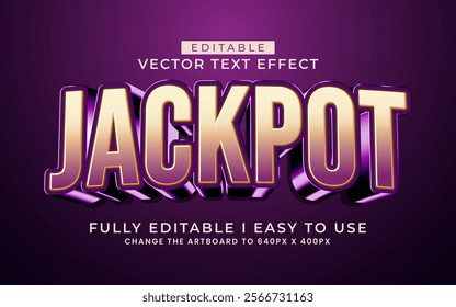 3d editable jackpot winner text effect typography style template