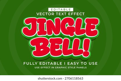 3d editable jingle bell text effect typography style template