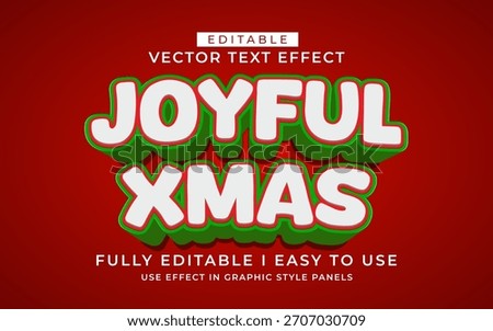 3d editable joyful christmas text effect typography style template