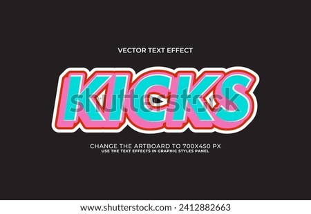3d editable kicks text style effect